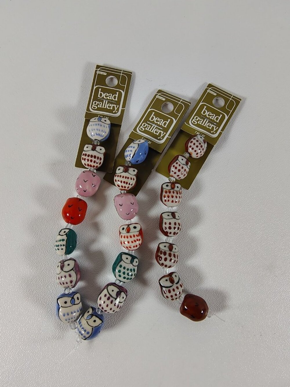 Halcraft Bead Gallery Ceramic Owl Beads Multicolor 21 Beads brown multicolored